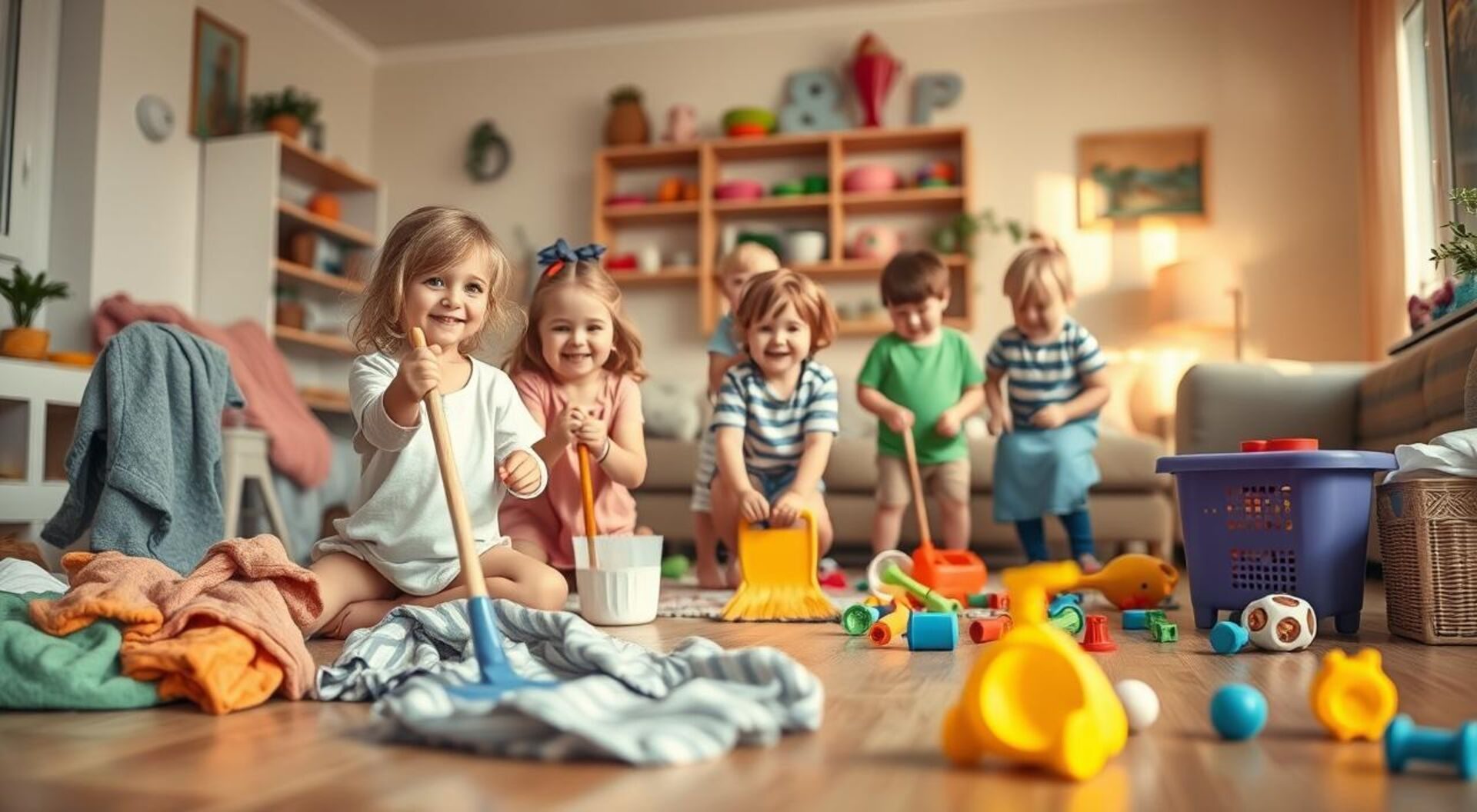 como envolver as crianças na arrumação